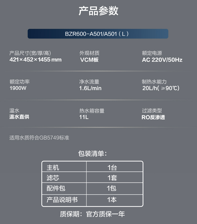 供30-50人 BZR600-A5 A.O.史密斯商用净水器 详情图 21