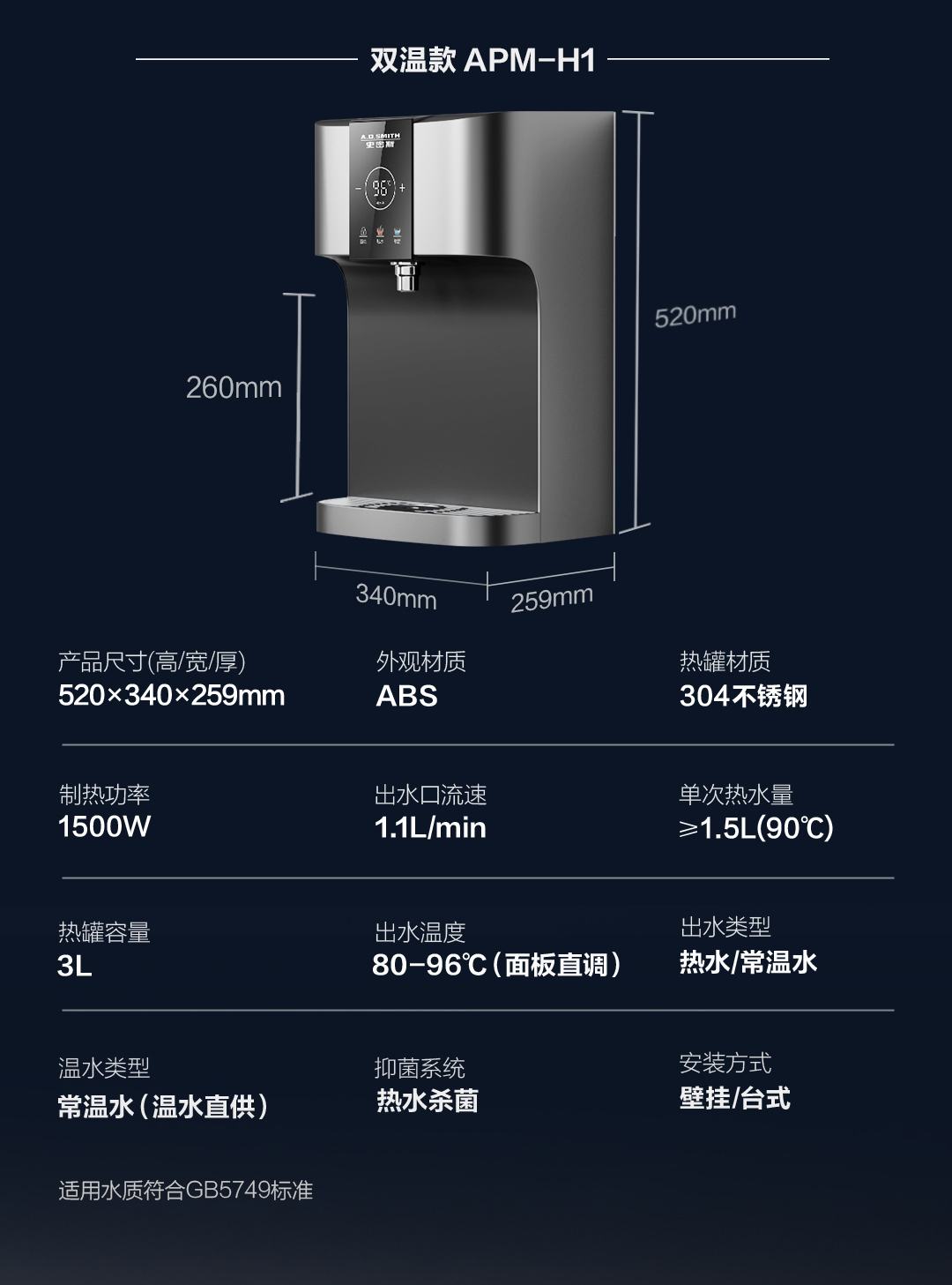 A.O.史密斯商用净水壁挂机BG-H5A 详情图 12